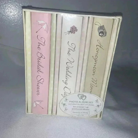 Sheffield Home WEDDING MEMORIES Photo Album Set~Bridal Shower/Wedding/Honeymoon - Picture 1 of 7